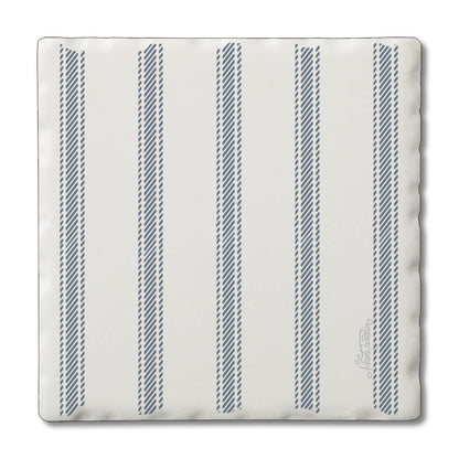 Thirstystone Beach Stripes Single Tumbled Tile Stone Coaster with Protective Cork Backing Manufactured in The USA 4" Square, Colorful, Artistic, Easily Wipes Clean