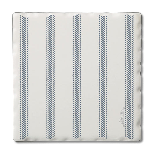 Thirstystone Beach Stripes Single Tumbled Tile Stone Coaster with Protective Cork Backing Manufactured in The USA 4" Square, Colorful, Artistic, Easily Wipes Clean