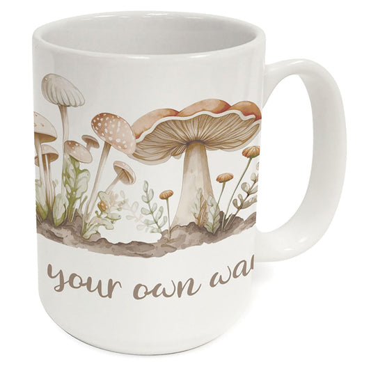 Highland Home Grow Your Own Way Large Decorative Ceramic Mug 15 oz. Manufactured in the USA