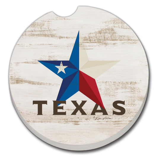 Thirstystone Texas Star Single Absorbent Stone Coaster for Vehicle Cup Holder 2.6” Diameter Manufactured in The USA