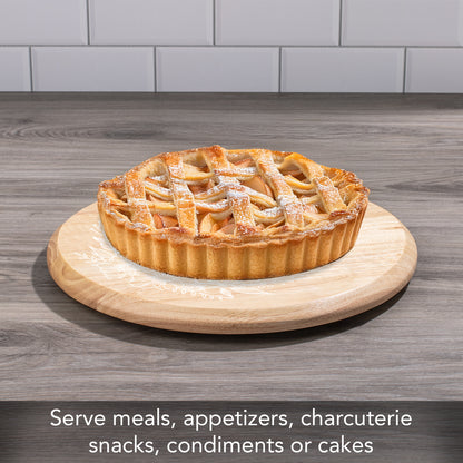 CounterArt Floral Gather Wood Lazy Susan Turntable 14" Diameter for Serving Kitchen Organization Condiment Caddy