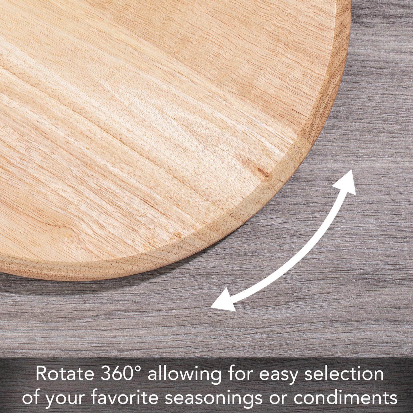 Natural Light Wood Lazy Susan Turntable 14" Diameter for Serving Kitchen Organization Condiment Caddy