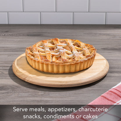 Natural Light Wood Lazy Susan Turntable 14" Diameter for Serving Kitchen Organization Condiment Caddy