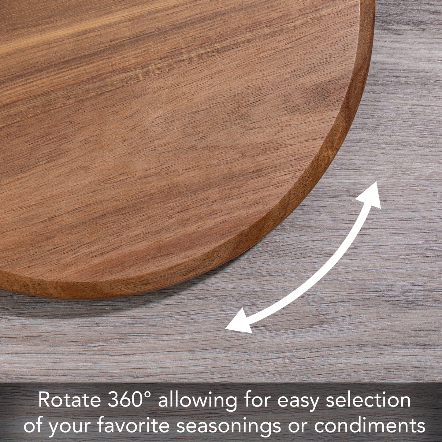 Natural Wood Lazy Susan Turntable 14" Diameter for Serving Kitchen Organization Condiment Caddy