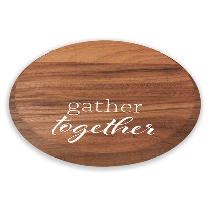 Gather Together Natural Acacia Wood Lazy Susan Turntable 14" Diameter for Serving Kitchen Organization Condiment Caddy