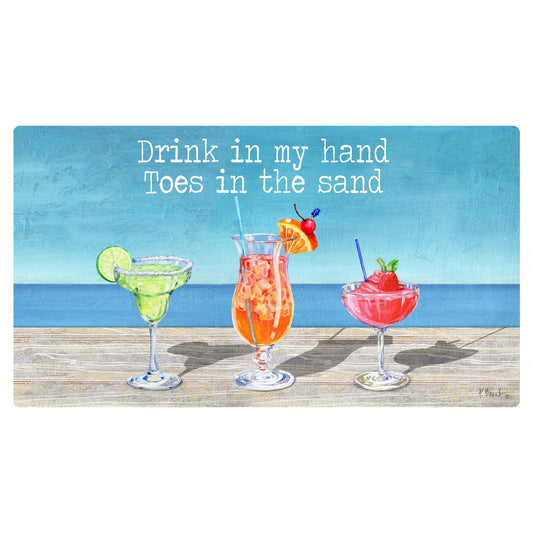 CounterArt Drink In Hand 30” x 20” Decorative Vinyl Comfort Floor Mat Manufactured in The USA, Waterproof, Reduces Muscle Fatigue, Easy to Clean