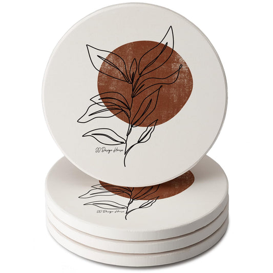 Thirstystone Mocha Stem 4 Pack Round Absorbent Stone Coasters 4" Diameter Manufactured in the USA