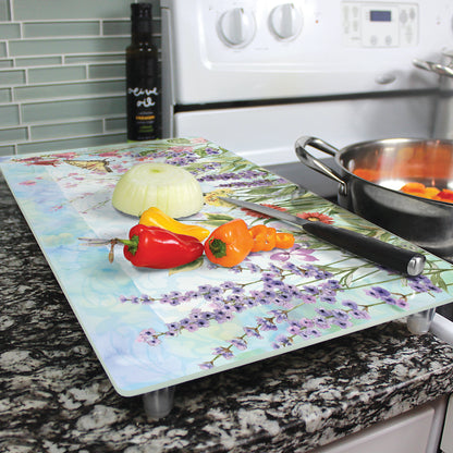 CounterArt Herb Garden 5mm Heat Tolerant Tempered Glass Cutting Board 20.5” x 11.75” Manufactured in the USA Dishwasher Safe