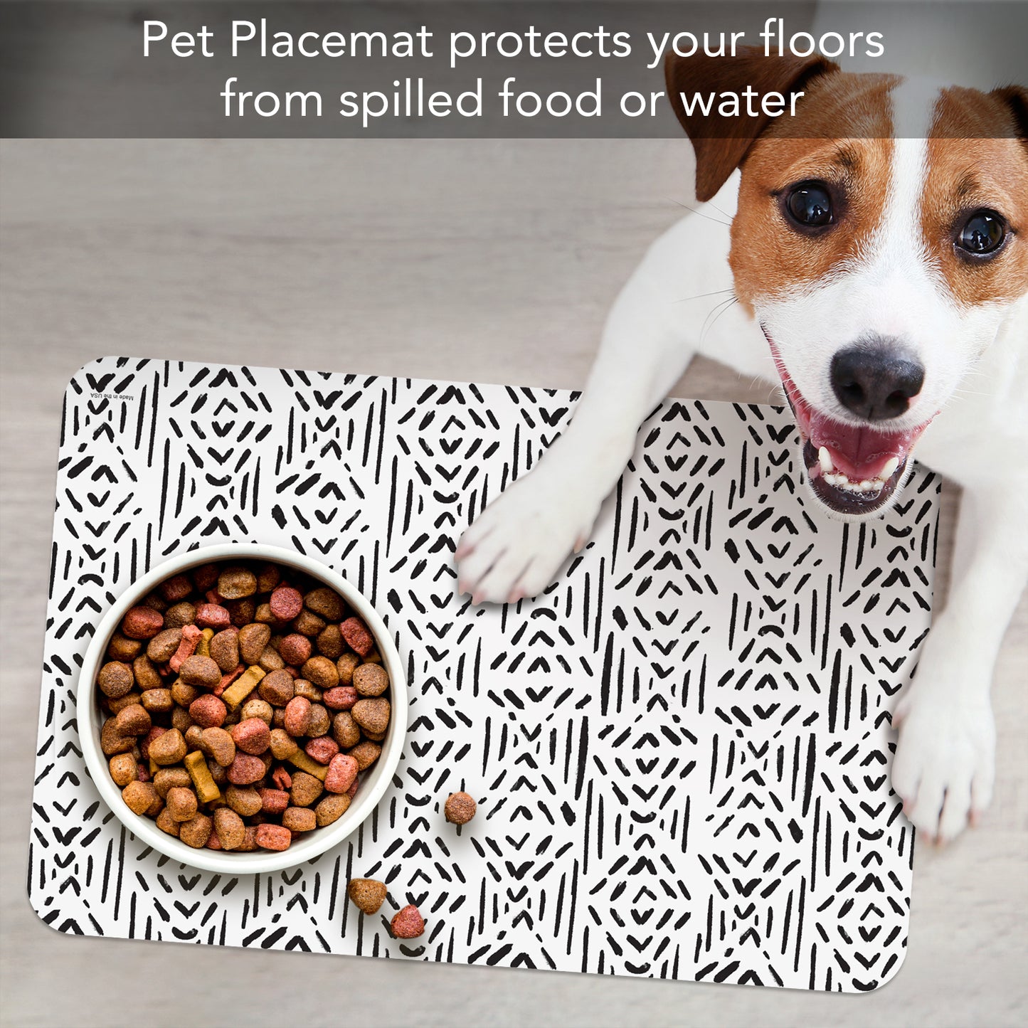 Tribal Easy Care Waterproof Pet Feeding Mat 17.13” x 11.25” Made in the USA