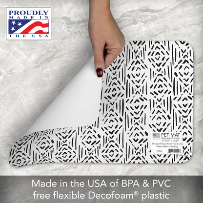 Tribal Easy Care Waterproof Pet Feeding Mat 17.13” x 11.25” Made in the USA