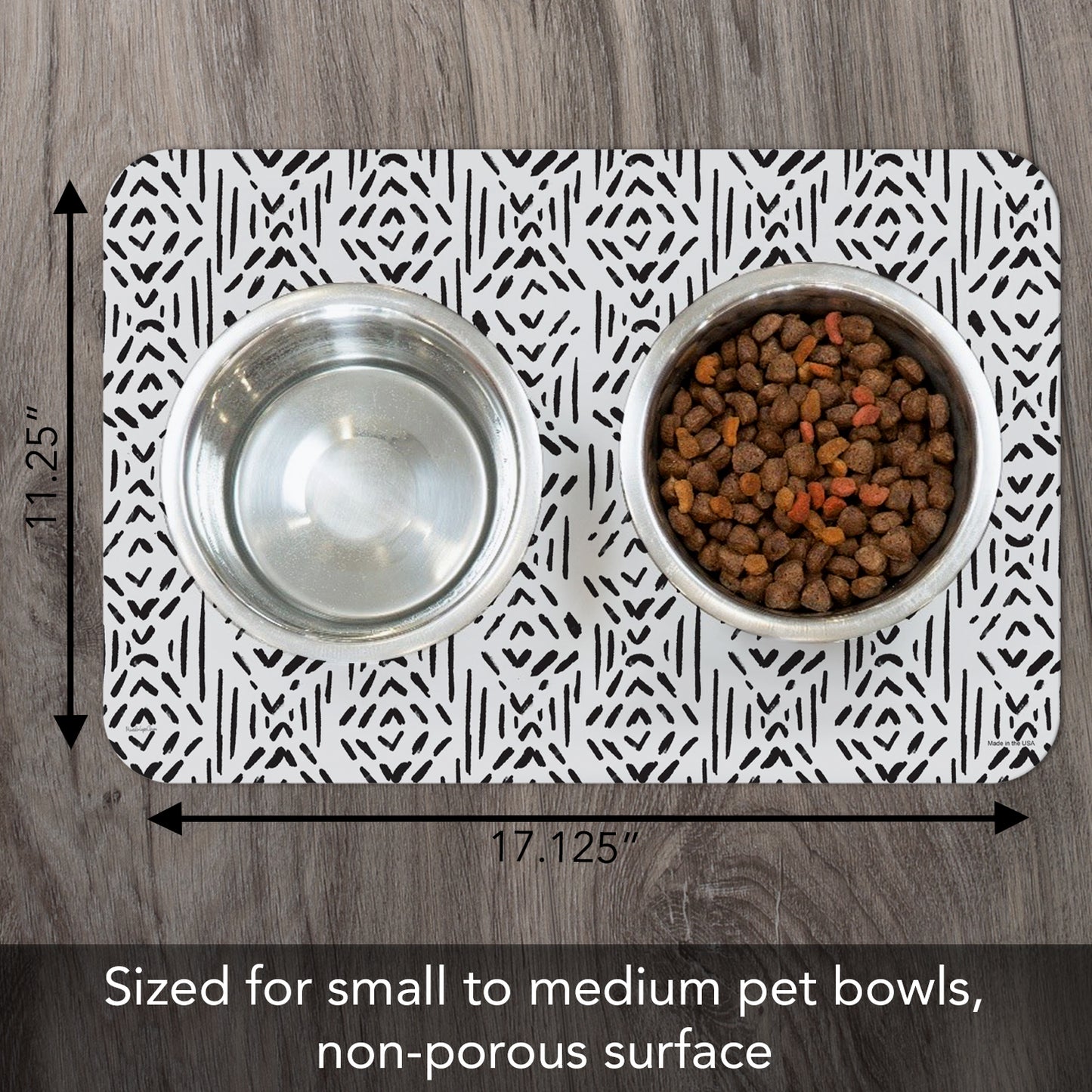 Tribal Easy Care Waterproof Pet Feeding Mat 17.13” x 11.25” Made in the USA