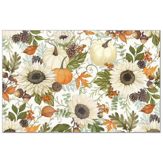CounterArt Farmhouse Fall 24 Premium Paper Placemats in Resealable Storage Bag Made in The USA