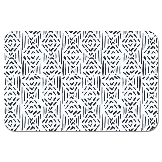CounterArt Tribal Easy Care Waterproof Pet Feeding Mat 17.13” x 11.25” Made in The USA of BPA Free Plastic, Safe for Pets, Protects Floors from Scratches Stains & Spills
