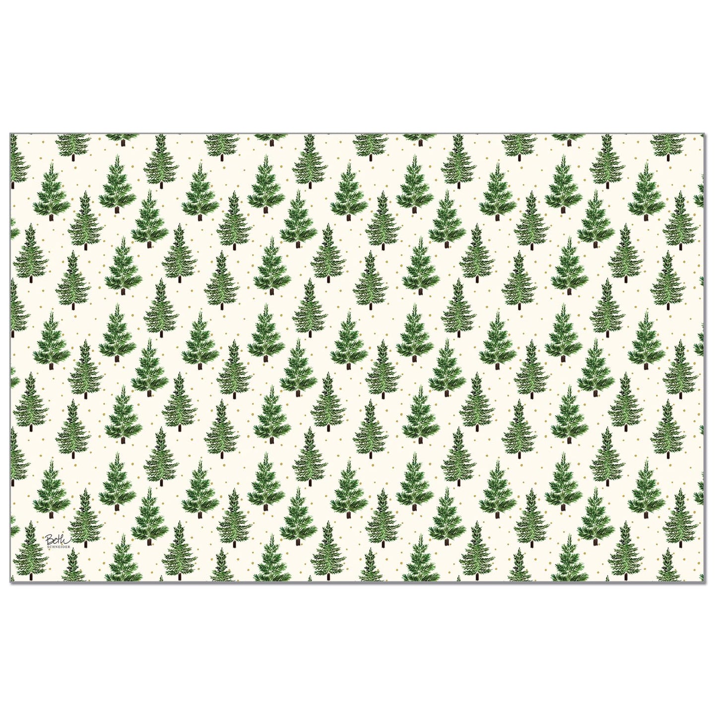 CounterArt Christmas Trees 24 Premium Paper Placemats in Resealable Storage Bag Made in The USA