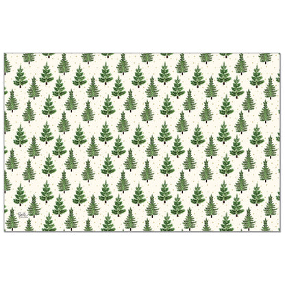 CounterArt Christmas Trees 24 Premium Paper Placemats in Resealable Storage Bag Made in The USA