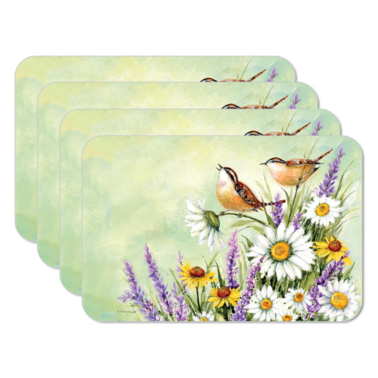 CounterArt Graceful Nature 4 Pack Reversible Easy Care Flexible Placemats Made in The USA