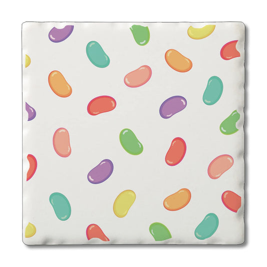 Thirstystone Jelly Beans 4-Pack Absorbent Stone Tumbled Tile Coasters 4" Square Manufactured in the USA