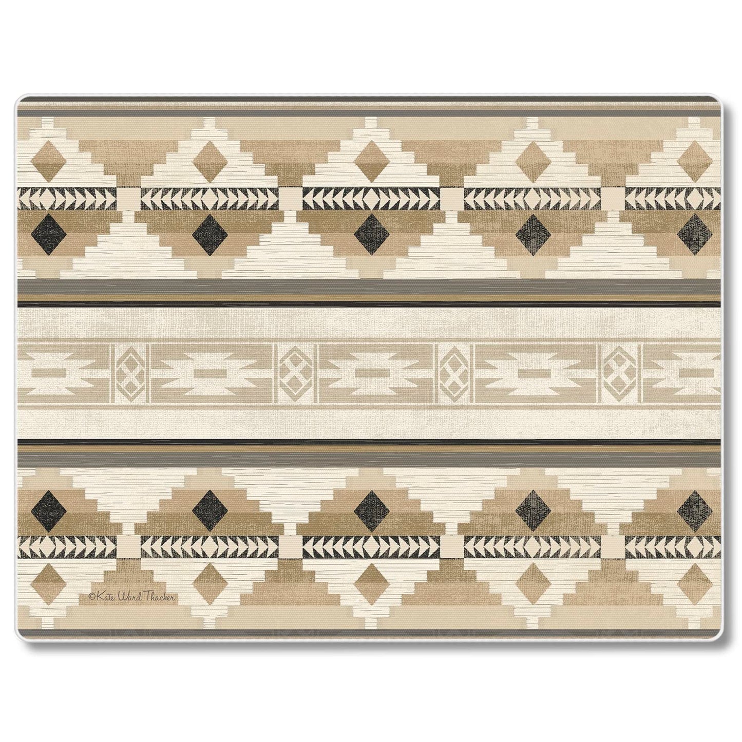CounterArt Neutral Aztec 3mm Tempered Glass Cutting Board 10” x 8” Manufactured in the USA