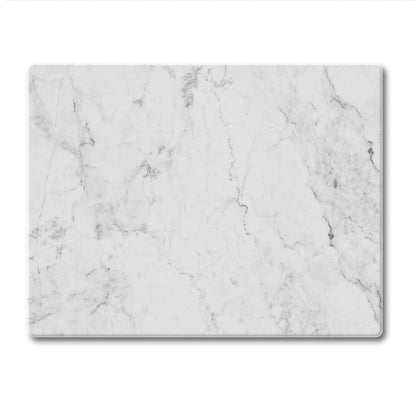 CounterArt White Marble Design 3mm Tempered Glass Cutting Board 10” x 8” Manufactured in the USA