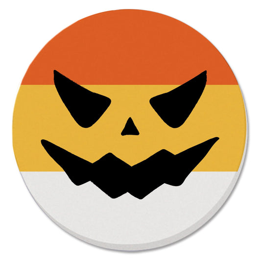 Thirstystone Candy Corn Jack-O-Lantern Round Absorbent Stone Coaster with Protective Cork Backing Manufactured in The USA 4" Diameter
