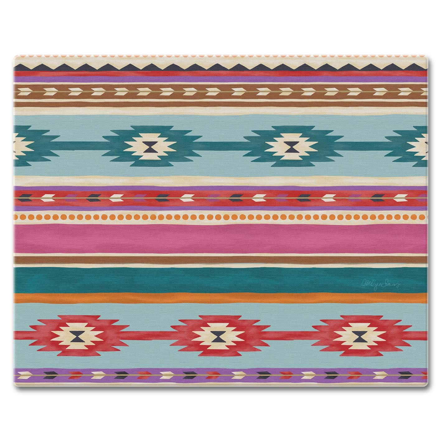 CounterArt Southwest Craze 3mm Tempered Glass Cutting Board 15” x 12” Manufactured in the USA