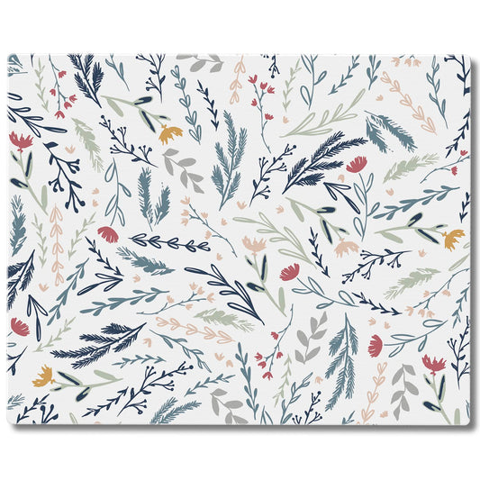 CounterArt Floral Sketch 3mm Tempered Glass Cutting Board 15” x 12” Manufactured in the USA