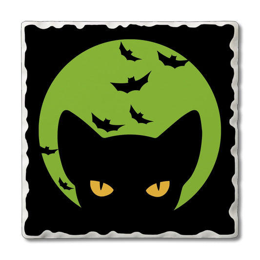 Thirstystone Moonlight Cat Single Tumbled Tile Stone Coaster with Protective Cork Backing Manufactured in The USA 4" Square, Colorful, Artistic, Easily Wipes Clean