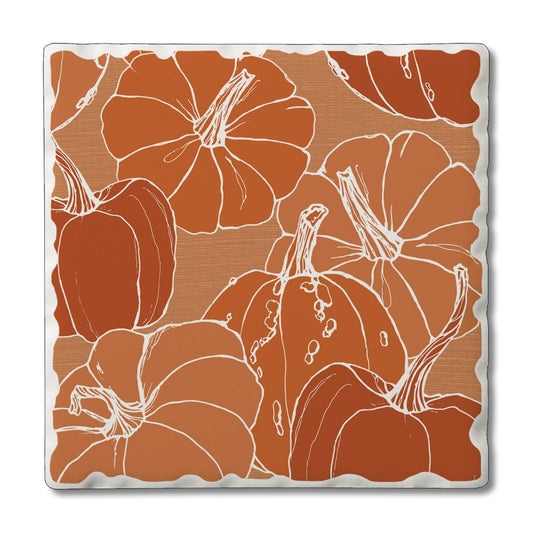 Thirstystone Pumpkins Single Tumbled Tile Stone Coaster with Protective Cork Backing Manufactured in The USA 4" Square, Colorful, Artistiic, Easily Wipes Clean