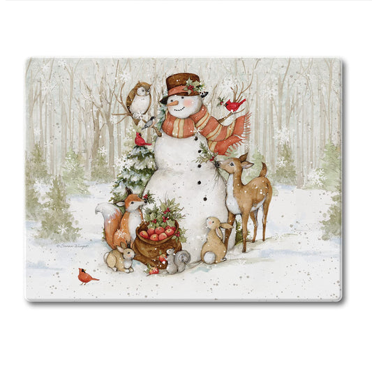 CounterArt Winter Forest 3mm Tempered Glass Cutting Board 10” x 8” Manufactured in the USA