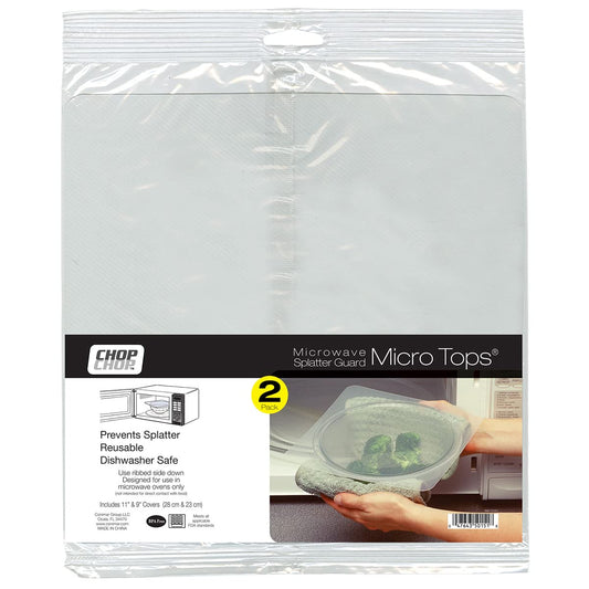 Micro Tops Square Splatter Guards Pack of 2 Assorted Sizes PA Free Plastic for the Microwave Oven, by Chop Chop