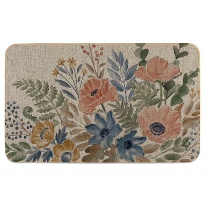 Highland Home Botanical Blends Indoor/Outdoor Natural Linen Look Floor Mat with Recycled Rubber Back Manufactured in The USA 29.5” x 17.75”