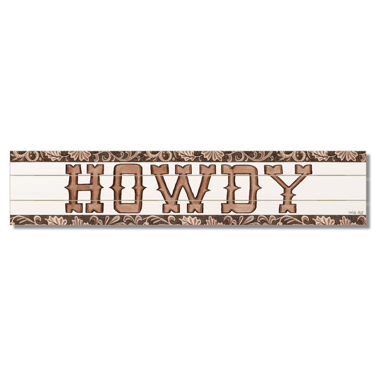 Highland Home Howdy Vertical Decorative Indoor/Outdoor Pallet Wood Sign 36" by 7.5" Made in the USA