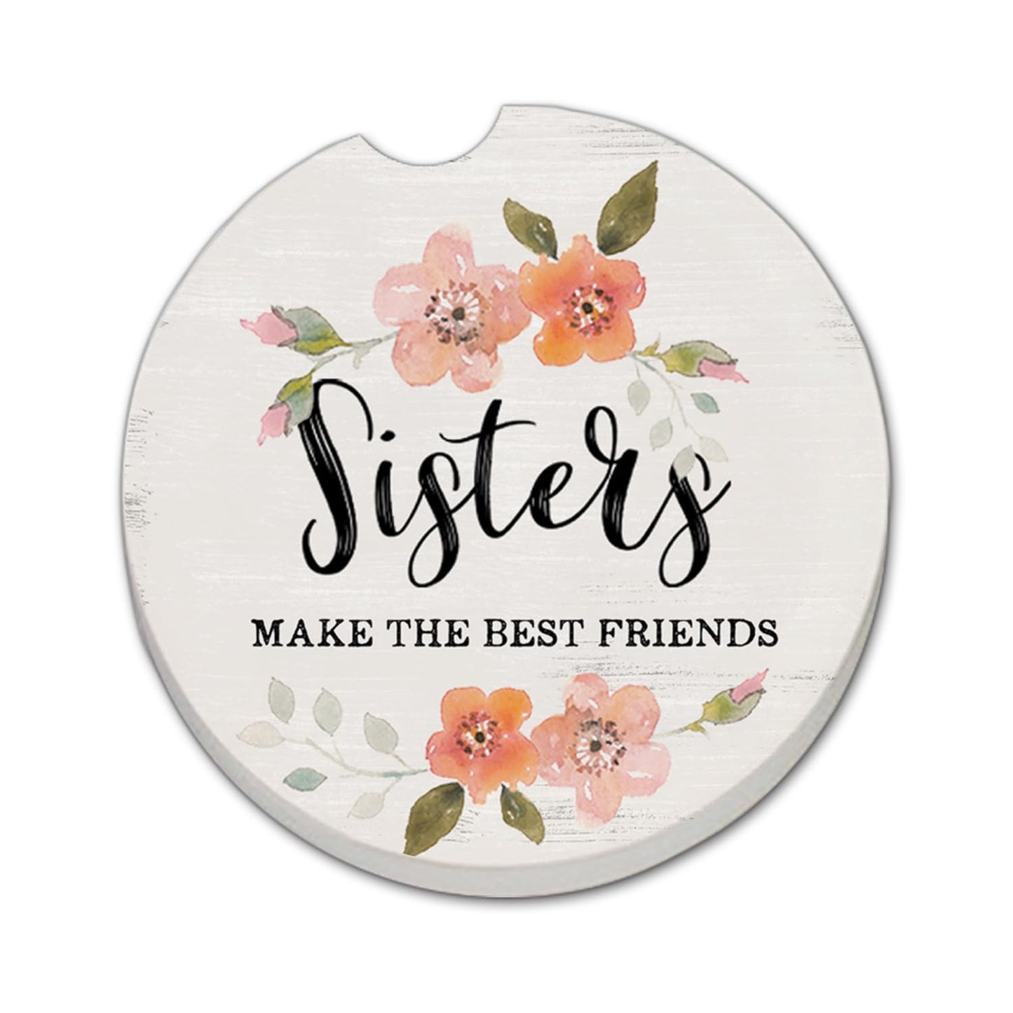 Thirstystone Sisters Single Absorbent Stone Coaster for Vehicle Cup Holder 2.6” Diameter Manufactured in The USA