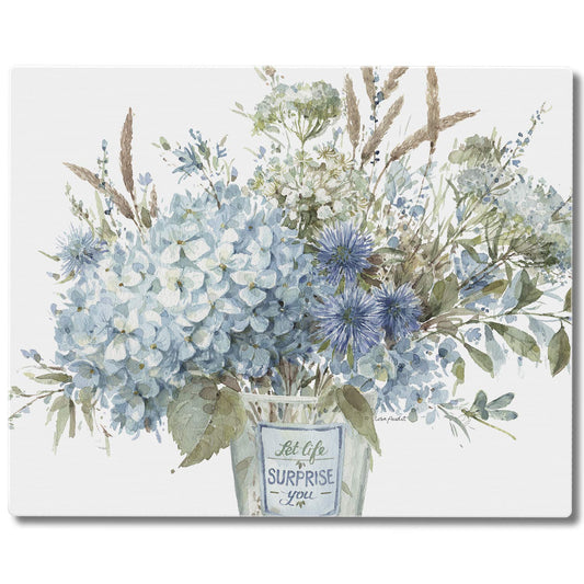 CounterArt Bohemian Blue 3mm Tempered Glass Cutting Board 15" x 12" Manufactured in the USA