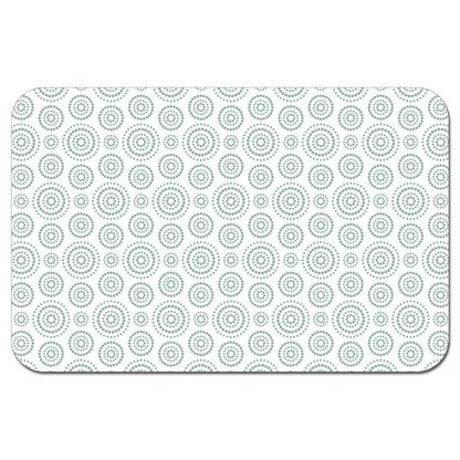CounterArt Dots & Circles Easy Care Waterproof Pet Feeding Mat 17.13” x 11.25” Made in The USA of BPA Free Plastic, Safe for Pets, Protects Floors from Scratches Stains & Spills