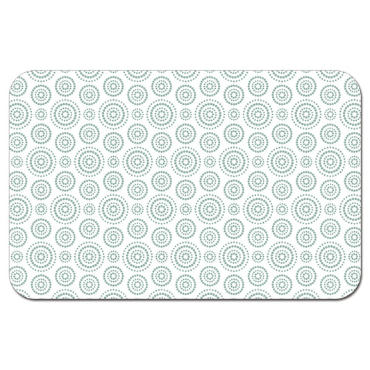 CounterArt Dots & Circles Easy Care Waterproof Pet Feeding Mat 17.13” x 11.25” Made in The USA of BPA Free Plastic, Safe for Pets, Protects Floors from Scratches Stains & Spills