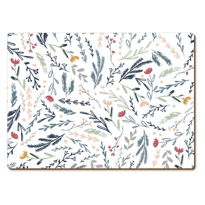 CounterArt Meadow Field Premium Decorative Hardboard Tabletop Placemats 4-Pack Manufactured in The USA Heat Tolerant and Easily Wipes Clean