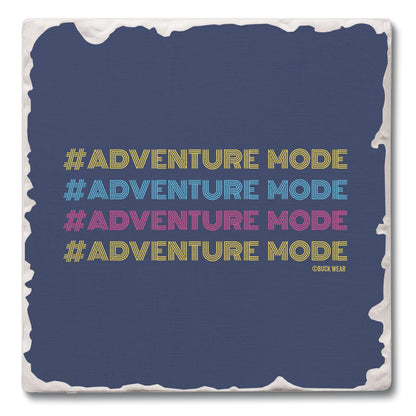 Thirstystone Adventure Mode Single Tumbled Tile Stone Coaster with Protective Cork Backing Manufactured in The USA 4" Square