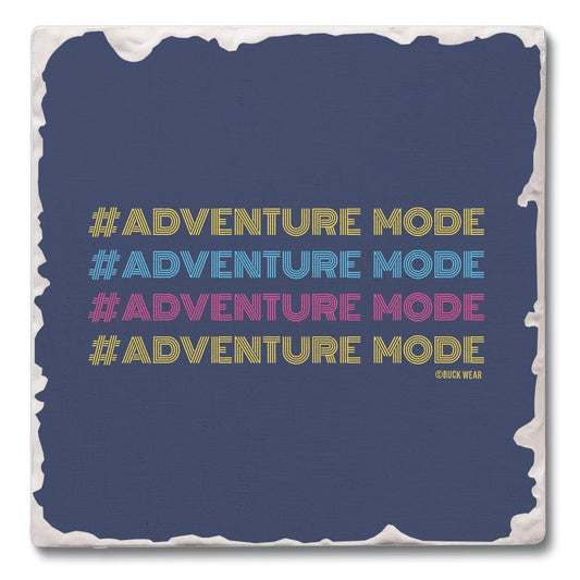 Thirstystone Adventure Mode Single Tumbled Tile Stone Coaster with Protective Cork Backing Manufactured in The USA 4" Square