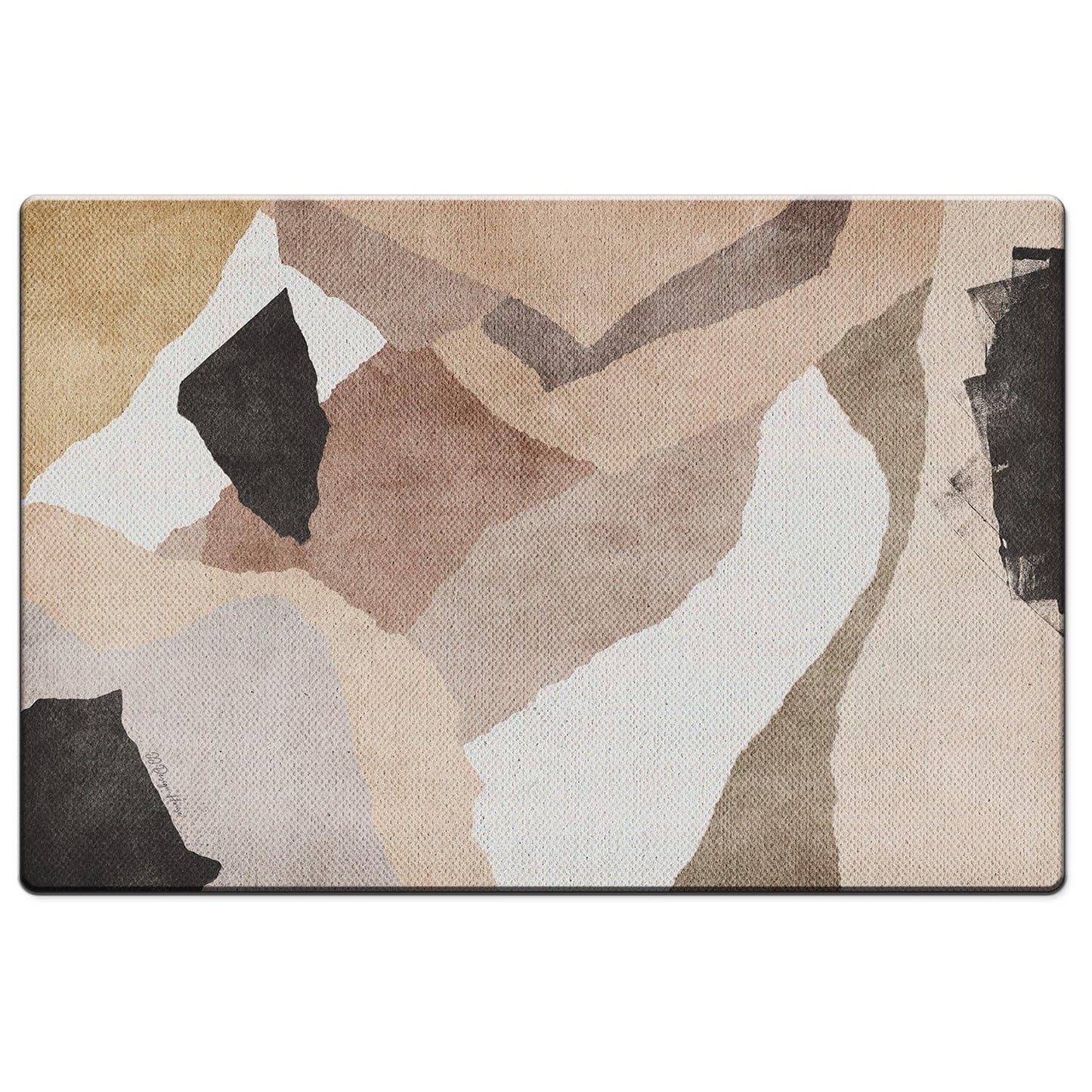 Highland Home Mocha Abstract 30” x 20” Decorative Vinyl Comfort Floor Mat Manufactured in The USA, Waterproof, Easy to Clean