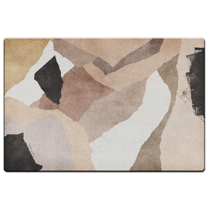 Highland Home Mocha Abstract 30” x 20” Decorative Vinyl Comfort Floor Mat Manufactured in The USA, Waterproof, Easy to Clean