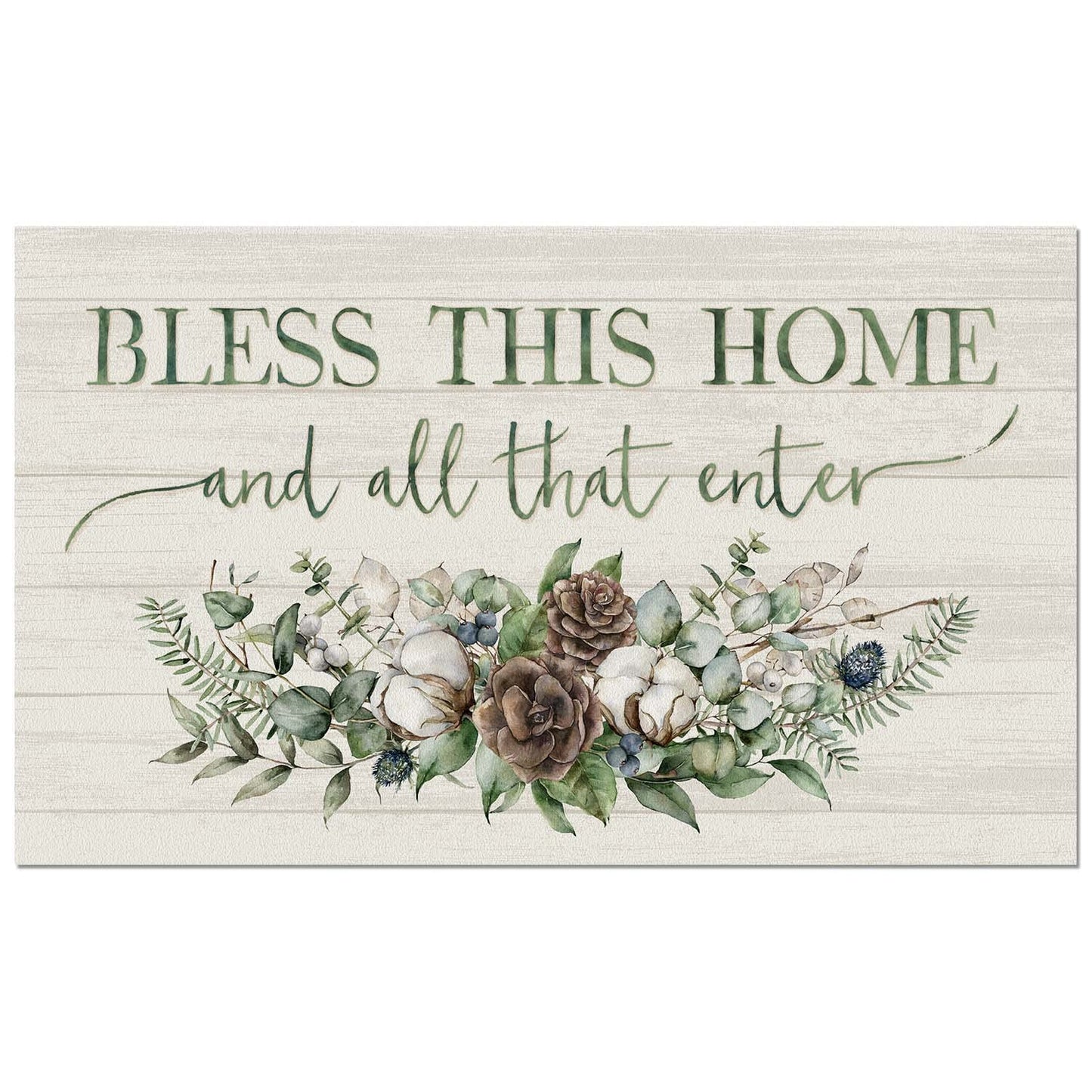 Counterart Bless This Home Winter Indoor/Outdoor Entryway Mat Made in the USA 29.5" by 17.75"