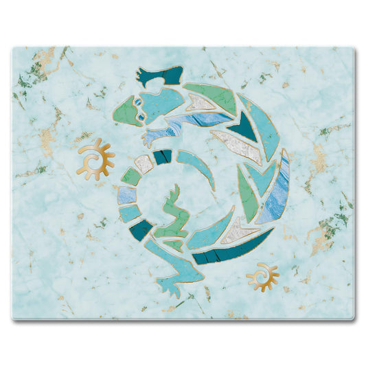 CounterArt Marble Gecko 3mm Tempered Glass Cutting Board 15” x 12” Manufactured in the USA