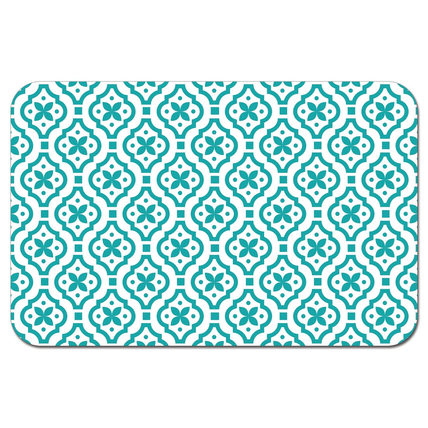 CounterArt Fleur Easy Easy Care Waterproof Pet Feeding Mat 17.13” x 11.25” Made in The USA of BPA Free Plastic, Safe for Pets, Protects Floors from Scratches Stains & Spills