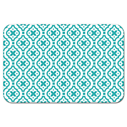 CounterArt Fleur Easy Easy Care Waterproof Pet Feeding Mat 17.13” x 11.25” Made in The USA of BPA Free Plastic, Safe for Pets, Protects Floors from Scratches Stains & Spills