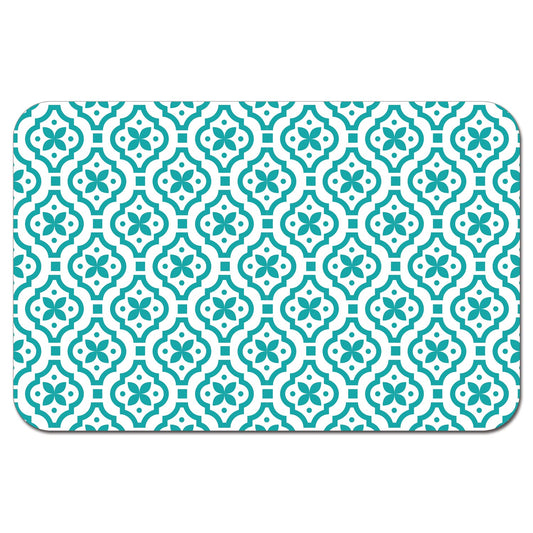 CounterArt Fleur Easy Easy Care Waterproof Pet Feeding Mat 17.13” x 11.25” Made in The USA of BPA Free Plastic, Safe for Pets, Protects Floors from Scratches Stains & Spills