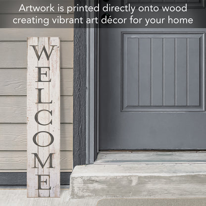 Highland Home "Welcome" Vertical Decorative Indoor/Outdoor Pallet Wood Sign 36" by 7.5" Made in the USA