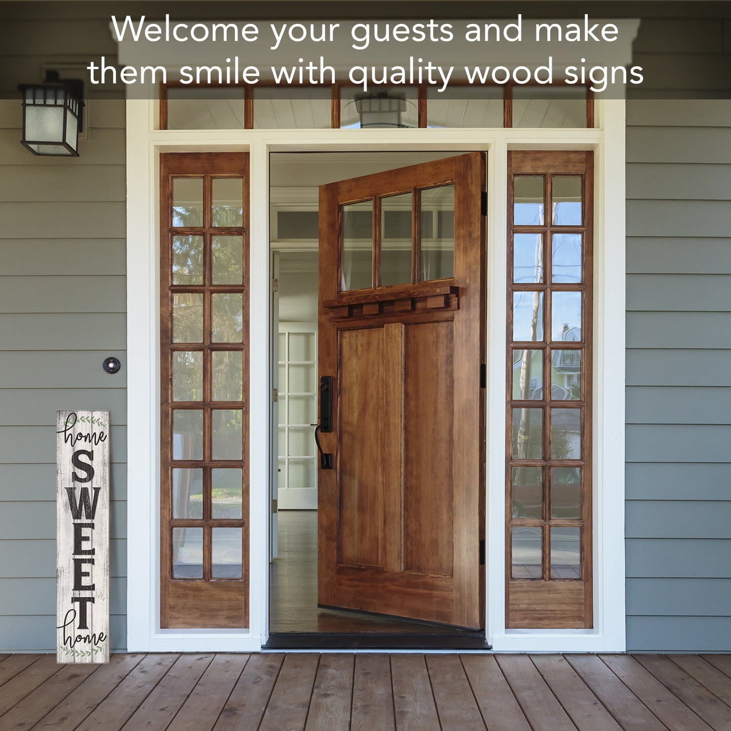 Highland "Home Sweet Home" Vertical Decorative Indoor/Outdoor Pallet Wood Sign 36" by 7.5" Made in the USA
