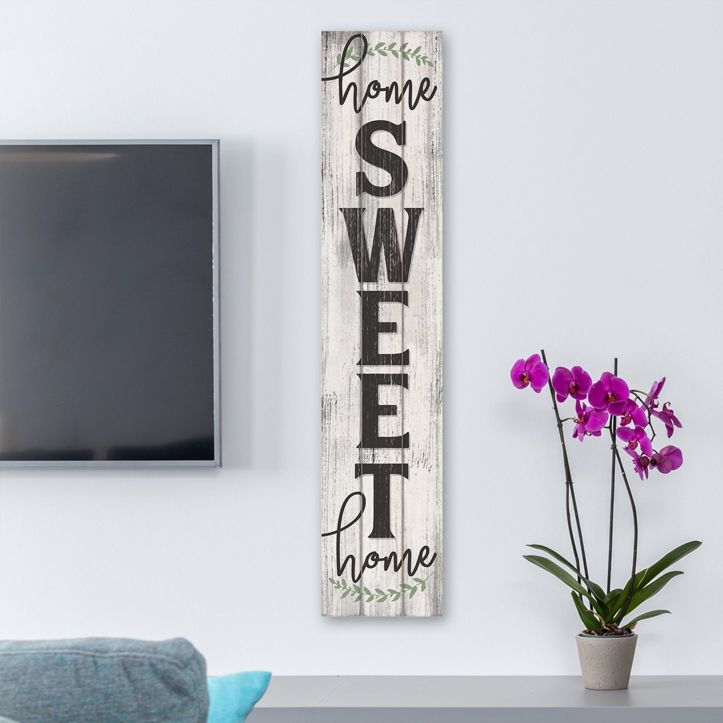 Highland "Home Sweet Home" Vertical Decorative Indoor/Outdoor Pallet Wood Sign 36" by 7.5" Made in the USA