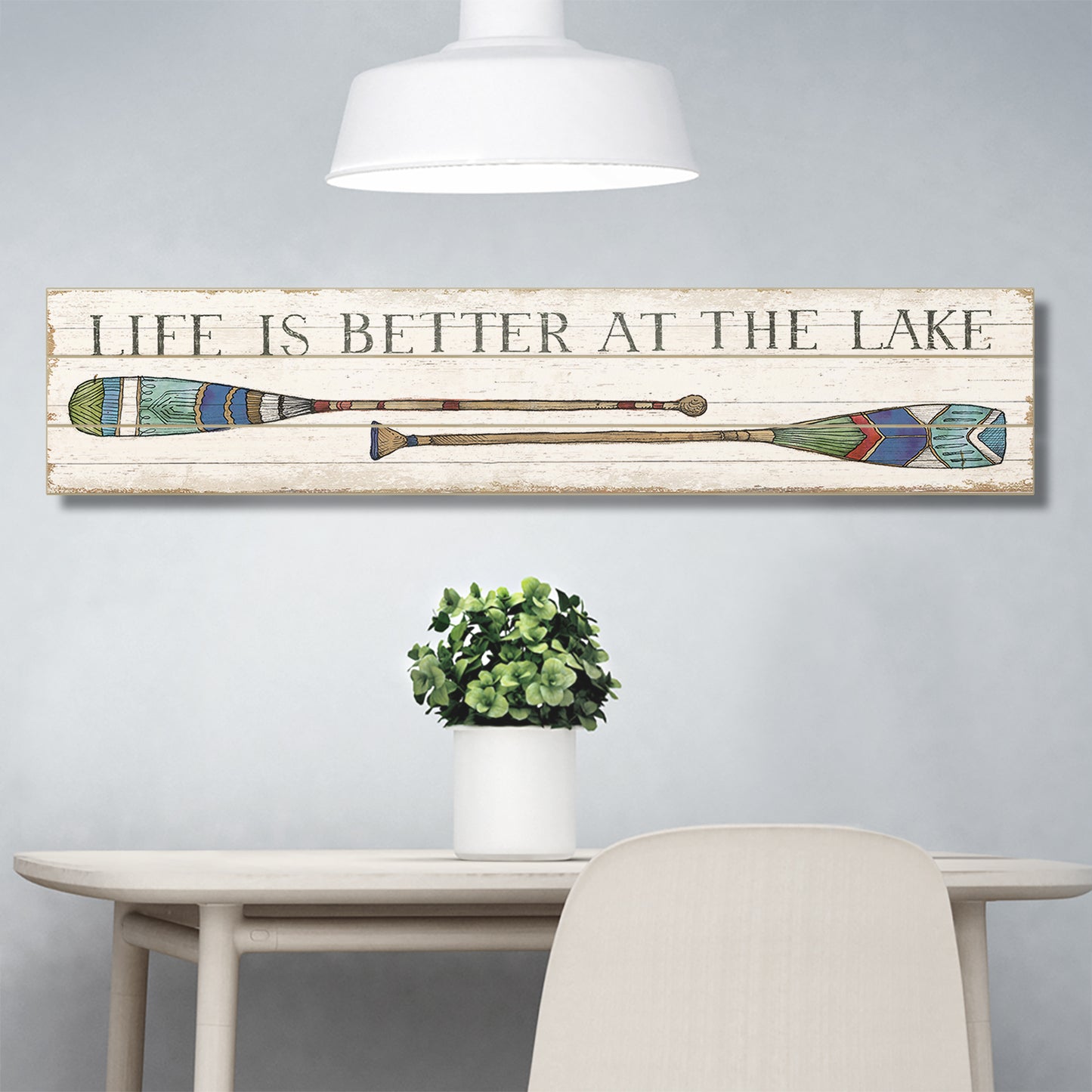 Highland Home "Life Is Better At The Lake" Decorative Indoor/Outdoor Pallet Wood Sign 36" by 7.5" Made in the USA
